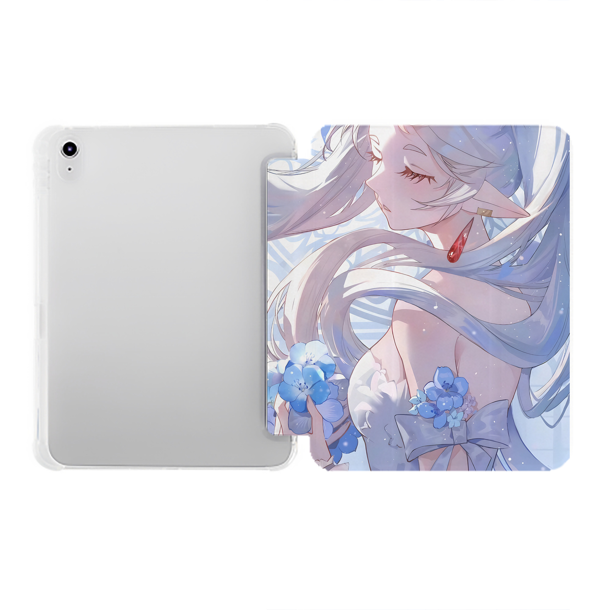 （画像用） 葬送のフリーレン Frieren IPad ケース ペン収納付き 三つ折りスタンド PUレザー×シリコン 対応機種9.5/10.5/10.9インチ